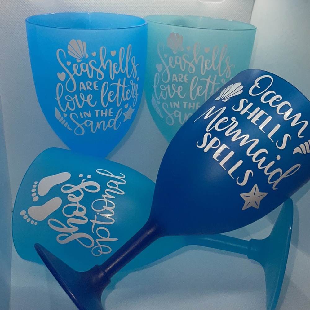 4 pack Blue/TurquoisePool/Beach Cups